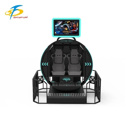 SKYFUN 360° 풀 회전 VR 모션 시뮬레이터 라이드 | 몰입형 가상 현실 의자, 동적 플랫폼, AR/VR 게임 콘텐츠, 4K 헤드셋, 모션 트래킹, 햅틱 피드백 및 멀티플레이어 지원