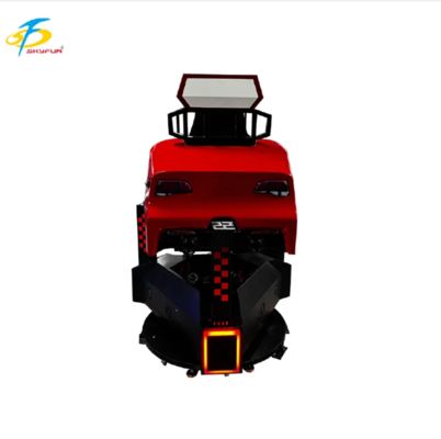 3-스크린 빨간색 레이싱 자동차 아케이드 머신 – 360° 회전, 포스 피드백, 3D 오디오, 높은 재생 빈도, FEC 및 아케이드를 위한 몰입형 VR 운전 시뮬레이터