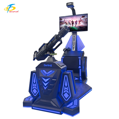 9D VR 개틀링 슈팅 시뮬레이터 – HTC Vive VR 건 게임, 42인치 LCD 디스플레이, 5가지 흥미진진한 게임