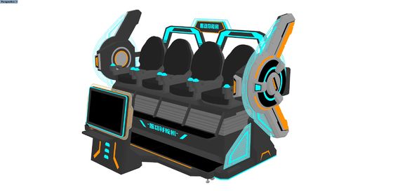 FUN Cinema 4 Seat VR 영화 시뮬레이터. 큰 전면 화면, 스플라이싱 디자인, DPVR 안경 및 동적 특수 효과와 함께 멀티 플레이어 9D VR 모션 라이드