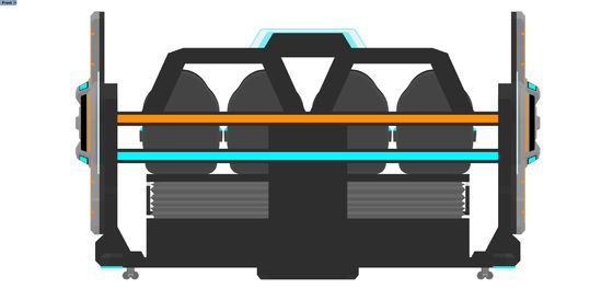 FUN Cinema 4 Seat VR 영화 시뮬레이터. 큰 전면 화면, 스플라이싱 디자인, DPVR 안경 및 동적 특수 효과와 함께 멀티 플레이어 9D VR 모션 라이드