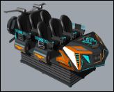 펀 차리엇 6인승 VR 시네마 시뮬레이터 | 크랭크 구조, 듀얼 컬러 LED 조명, 20개 이상의 독점 게임 및 DPVR 안경을 갖춘 멀티 플레이어 9D 모션 라이드 – SKYFUN 제조사