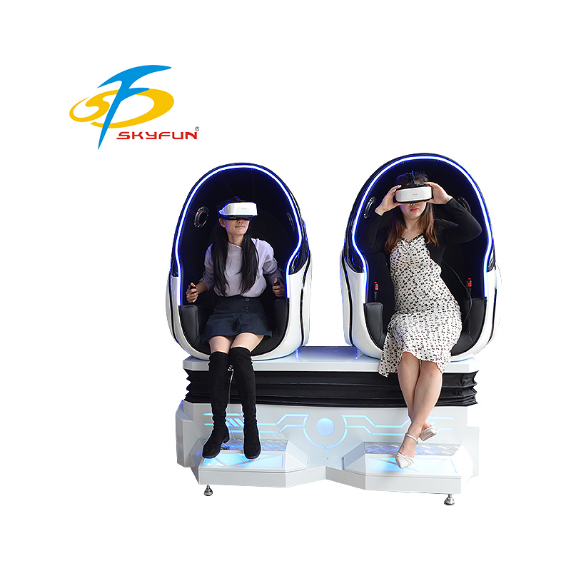 9D VR 에그 시네마 더블 시트 – 100개 이상의 영화 및 15개 게임, 다이내믹 시트, 아케이드용 에어 & 진동 효과를 갖춘 몰입형 VR 모션 체어