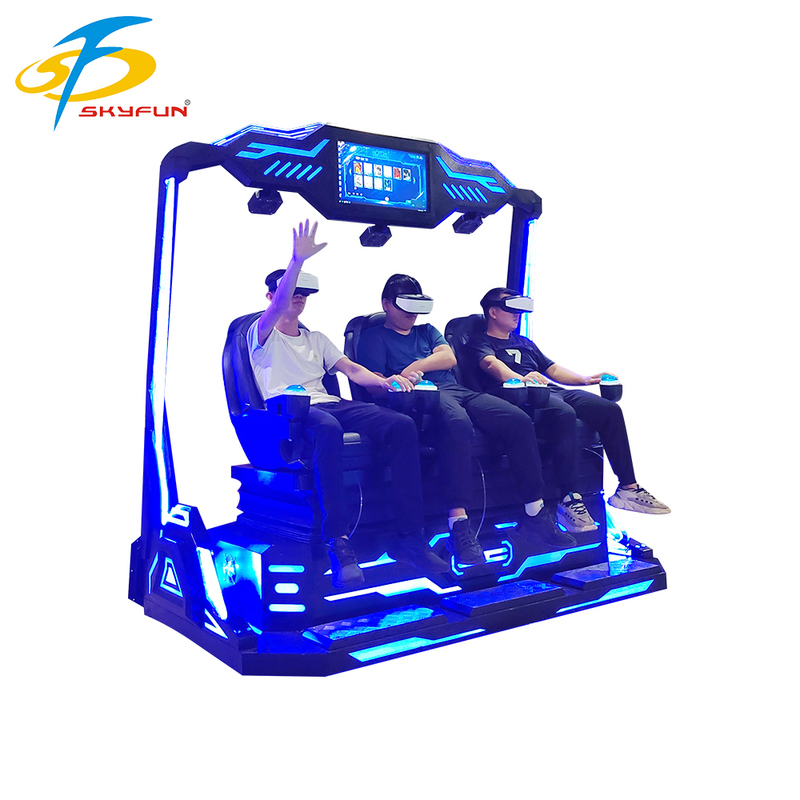 9D VR 3인승 시네마 – 100개 이상의 영화 및 15개 인터랙티브 게임, Deepoon VR 안경을 갖춘 다중 사용자 몰입형 VR 극장